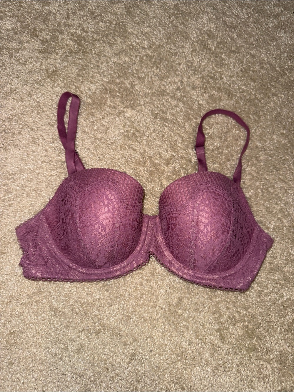 Victoria's Secret Lace Push-Up Bra in Mauve